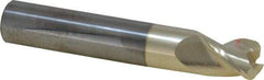 Accupro - 1/2", 3 Flute, Single End, Solid Carbide, 0.09" Corner Radius End Mill - 3" OAL, 37° Helix, Right Hand Flute, 5/8" LOC, Right Hand Cut - Eagle Tool & Supply