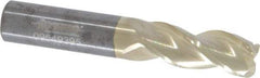 Accupro - 1/2", 3 Flute, Single End, Solid Carbide, 0.09" Corner Radius End Mill - 3" OAL, 37° Helix, Right Hand Flute, 1-1/4" LOC, Right Hand Cut - Eagle Tool & Supply