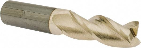Accupro - 5/8", 3 Flute, Single End, Solid Carbide, 0.03" Corner Radius End Mill - 3-1/2" OAL, 37° Helix, Right Hand Flute, 1-5/8" LOC, Right Hand Cut - Eagle Tool & Supply
