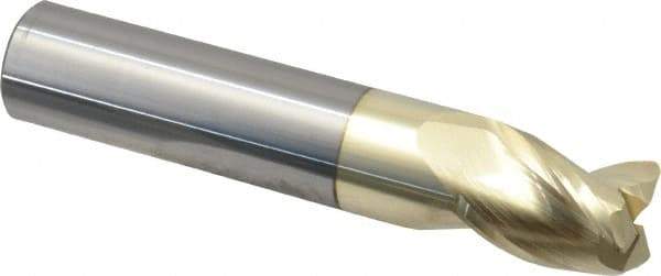 Accupro - 3/4", 3 Flute, Single End, Solid Carbide, 0.06" Corner Radius End Mill - 4" OAL, 37° Helix, Right Hand Flute, 1" LOC, Right Hand Cut - Eagle Tool & Supply
