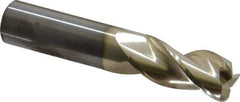 Accupro - 3/4", 3 Flute, Single End, Solid Carbide, 0.12" Corner Radius End Mill - 4" OAL, 37° Helix, Right Hand Flute, 1-5/8" LOC, Right Hand Cut - Eagle Tool & Supply