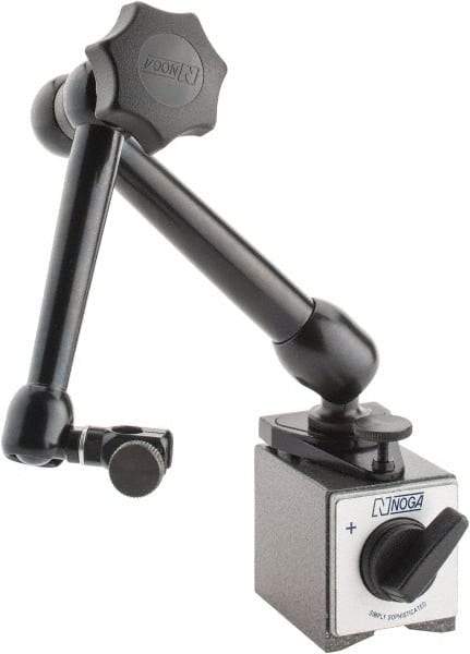 Noga - 175 Lb Magnetic Force, Fine Adjustment Indicator Positioner & Holder with Base - Articulated Arm, Rectangular Base, 55mm Base Height, 60mm Base Length, 50mm Base Width - Eagle Tool & Supply