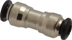 Alpha Technologies - 4mm Outside Diam, Nickel Plated Brass Push-to-Connect Tube Union - 250 Max psi, Tube to Tube Connection, Buna O-Ring - Eagle Tool & Supply