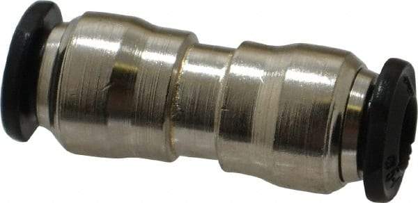 Alpha Technologies - 5mm Outside Diam, Nickel Plated Brass Push-to-Connect Tube Union - 250 Max psi, Tube to Tube Connection, Buna O-Ring - Eagle Tool & Supply
