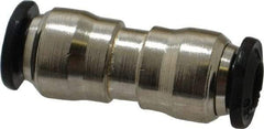 Alpha Technologies - 5mm Outside Diam, Nickel Plated Brass Push-to-Connect Tube Union - 250 Max psi, Tube to Tube Connection, Buna O-Ring - Eagle Tool & Supply