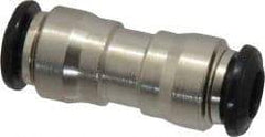 Alpha Technologies - 6mm Outside Diam, Nickel Plated Brass Push-to-Connect Tube Union - 250 Max psi, Tube to Tube Connection, Buna O-Ring - Eagle Tool & Supply