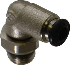Alpha Technologies - 4mm Outside Diam, 1/8 Universal, Nickel Plated Brass Push-to-Connect Tube Male Swivel Elbow - 250 Max psi, Tube to Universal Thread Connection, Buna O-Ring - Eagle Tool & Supply