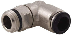 Alpha Technologies - 14mm Outside Diam, 3/8 Universal, Nickel Plated Brass Push-to-Connect Tube Male Swivel Elbow - 250 Max psi, Tube to Universal Thread Connection, Buna O-Ring - Eagle Tool & Supply