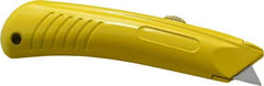 PHC - Retractable Utility Knife - 1" Blade, Yellow Zinc Handle, 1 Blade Included - Eagle Tool & Supply