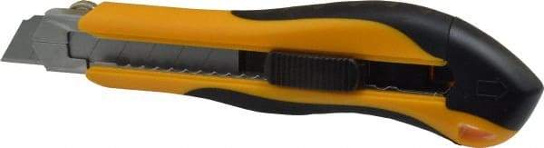 PHC - Snap Utility Knife - 4-1/4" Blade, Yellow & Black Plastic Handle, 6 Blades Included - Eagle Tool & Supply