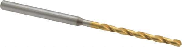 OSG - #44 130° Cobalt Jobber Drill - TiN Finish, Right Hand Cut, Spiral Flute, Straight Shank, 2-3/8" OAL, Standard Point - Eagle Tool & Supply