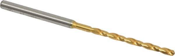 OSG - #43 130° Cobalt Jobber Drill - TiN Finish, Right Hand Cut, Spiral Flute, Straight Shank, 2-1/2" OAL, Standard Point - Eagle Tool & Supply