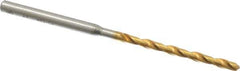 OSG - #42 130° Cobalt Jobber Drill - TiN Finish, Right Hand Cut, Spiral Flute, Straight Shank, 2-1/2" OAL, Standard Point - Eagle Tool & Supply