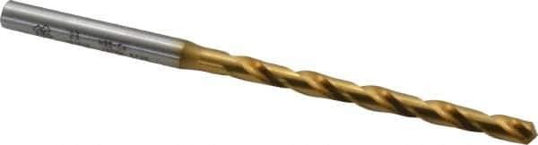 OSG - #23 130° Cobalt Jobber Drill - TiN Finish, Right Hand Cut, Spiral Flute, Straight Shank, 3-7/16" OAL, Standard Point - Eagle Tool & Supply