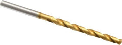 OSG - #18 130° Cobalt Jobber Drill - TiN Finish, Right Hand Cut, Spiral Flute, Straight Shank, 3-9/16" OAL, Standard Point - Eagle Tool & Supply