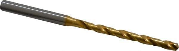 OSG - #12 130° Cobalt Jobber Drill - TiN Finish, Right Hand Cut, Spiral Flute, Straight Shank, 4-1/8" OAL, Standard Point - Eagle Tool & Supply
