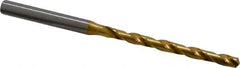 OSG - #12 130° Cobalt Jobber Drill - TiN Finish, Right Hand Cut, Spiral Flute, Straight Shank, 4-1/8" OAL, Standard Point - Eagle Tool & Supply
