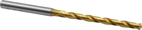 OSG - #10 130° Cobalt Jobber Drill - TiN Finish, Right Hand Cut, Spiral Flute, Straight Shank, 4-1/4" OAL, Standard Point - Eagle Tool & Supply