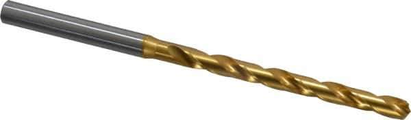 OSG - #3 130° Cobalt Jobber Drill - TiN Finish, Right Hand Cut, Spiral Flute, Straight Shank, 4-5/16" OAL, Standard Point - Eagle Tool & Supply