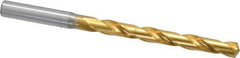 OSG - Letter Q 130° Cobalt Jobber Drill - TiN Finish, Right Hand Cut, Spiral Flute, Straight Shank, 5-1/4" OAL, Standard Point - Eagle Tool & Supply