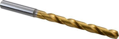 OSG - Letter R 130° Cobalt Jobber Drill - TiN Finish, Right Hand Cut, Spiral Flute, Straight Shank, 5-1/4" OAL, Standard Point - Eagle Tool & Supply
