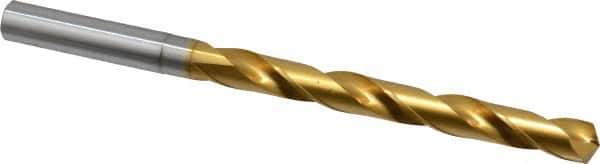 OSG - Letter U 130° Cobalt Jobber Drill - TiN Finish, Right Hand Cut, Spiral Flute, Straight Shank, 5-7/16" OAL, Standard Point - Eagle Tool & Supply