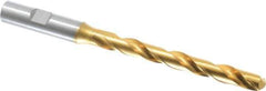 OSG - Letter V 130° Cobalt Jobber Drill - TiN Finish, Right Hand Cut, Spiral Flute, Straight Shank, 5-23/32" OAL, Standard Point - Eagle Tool & Supply