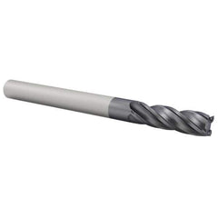 OSG - 1/4", 3/4" LOC, 1/4" Shank Diam, 2-1/2" OAL, 4 Flute, Solid Carbide Square End Mill - Single End, Diamond Finish, Spiral Flute, 30° Helix, Centercutting, Right Hand Cut, Right Hand Flute, Series 7040 - Eagle Tool & Supply