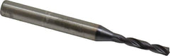 Kennametal - 3.0988mm 140° Spiral Flute Solid Carbide Screw Machine Drill Bit - Right Hand Cut, 20mm Flute Length, 62mm OAL, Standard Point, Straight Shank - Eagle Tool & Supply