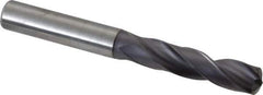 Kennametal - 9.70026mm 140° Spiral Flute Solid Carbide Screw Machine Drill Bit - Right Hand Cut, 47mm Flute Length, 89mm OAL, Standard Point, Straight Shank - Eagle Tool & Supply