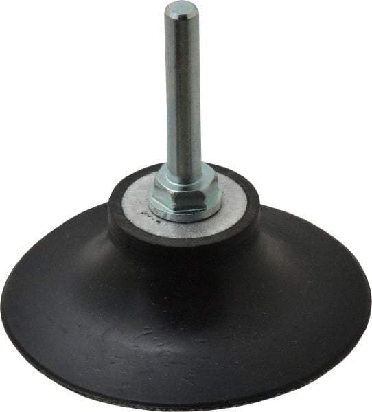Merit Abrasives - 3" Diam Quick-Change Type R Disc Backing Pad - 1/4" Shank Diam, Medium Density, 20,000 RPM, Power-Lock Type 3 Compatible - Eagle Tool & Supply