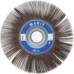 Merit Abrasives - 3-1/2" Diam, 60 Grit Ceramic Unmounted Flap Wheel - 5/8" Hole, 1" Wide, Coated, Medium Grade, 12,000 Max RPM , Cloth Backing - Eagle Tool & Supply