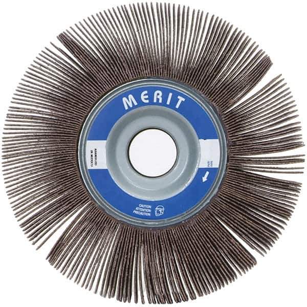 Merit Abrasives - 6" Diam, 120 Grit Ceramic Unmounted Flap Wheel - 1" Hole, 1" Wide, Coated, Fine Grade, 6,000 Max RPM , Cloth Backing - Eagle Tool & Supply