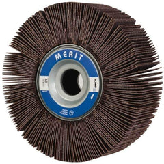 Merit Abrasives - 6" Diam, 60 Grit Aluminum Oxide Unmounted Flap Wheel - 1" Hole, 2" Wide, Coated, Medium Grade, 6,000 Max RPM , Cloth Backing - Eagle Tool & Supply