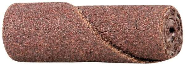 Merit Abrasives - 1/2" Max Roll Diam x 1-1/2" OAL, 60 Grit Aluminum Oxide Straight Cartridge Roll - 1/8" Pilot Hole Diam, Medium Grade, 23,000 Max RPM - Eagle Tool & Supply