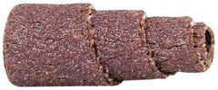 Merit Abrasives - 1" Long x 3/8" Diam, Aluminum Oxide, Full Taper Cartridge Roll - 60 Grit, 1/8" Pilot Hole Diam, Medium Grade - Eagle Tool & Supply