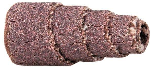 Merit Abrasives - 1" Long x 1/2" Diam, Aluminum Oxide, Full Taper Cartridge Roll - 60 Grit, 1/8" Pilot Hole Diam, Medium Grade - Eagle Tool & Supply