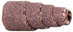 Merit Abrasives - 1" Long x 1/2" Diam, Aluminum Oxide, Full Taper Cartridge Roll - 60 Grit, 1/8" Pilot Hole Diam, Medium Grade - Eagle Tool & Supply
