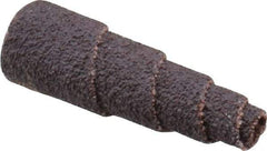 Merit Abrasives - 1-1/2" Long x 1/2" Diam, Aluminum Oxide, Full Taper Cartridge Roll - 60 Grit, 1/8" Pilot Hole Diam, Medium Grade - Eagle Tool & Supply