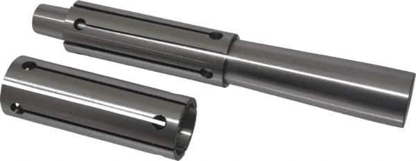 Interstate - 1-1/4 to 1-1/2" Grip, Expanding Lathe Mandrel - 1-1/4" Shank Diam, 4" Sleeve Length, 9" Arbor Length - Eagle Tool & Supply