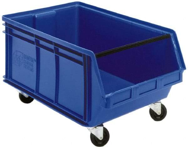 Quantum Storage - 300 Lb. Load Capacity, 29" Deep, Black Polyethylene Hopper Stacking Bin - 14-7/8" High x 18-3/8" Wide x 29" Long - Eagle Tool & Supply