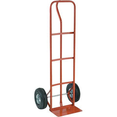 Wesco Industrial Products - 500 Lb Capacity 51" OAH Hand Truck - 7-1/2 x 14" Base Plate, D Handle, Steel, Full Pneumatic Wheels - Eagle Tool & Supply