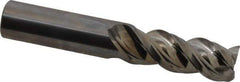 Niagara Cutter - 1/2", 1-1/4" LOC, 1/2" Shank Diam, 3" OAL, 3 Flute, Solid Carbide Square End Mill - Single End, Uncoated, Spiral Flute, 45° Helix, Centercutting, Right Hand Cut, Right Hand Flute, Series A345 - Eagle Tool & Supply
