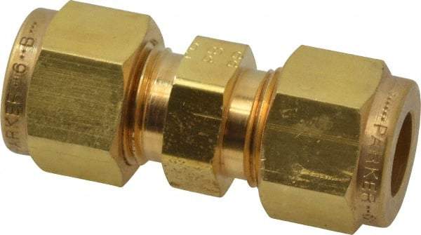 Parker - 3/8" OD, Brass Union - 2,300 Max Working psi, 5/8" Hex, Comp x Comp Ends - Eagle Tool & Supply