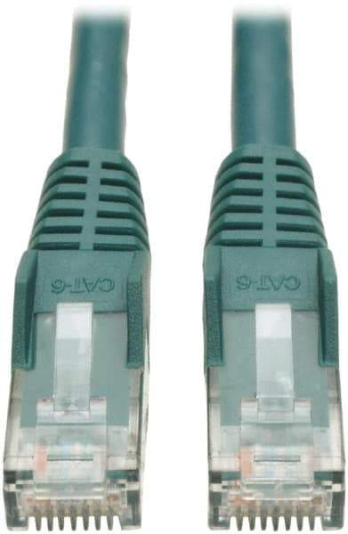 Tripp-Lite - Cat6, 24 AWG, 8 Wires, 550 MHz, Unshielded Network & Ethernet Cable - Green, PVC, 14' OAL - Eagle Tool & Supply