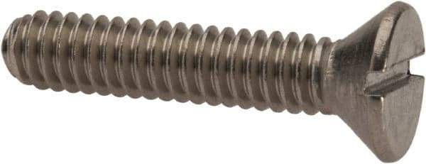 Value Collection - 1/4-20 UNC, 1-1/4" OAL Slotted Drive Machine Screw - Flat Head, Grade 316 Stainless Steel, Uncoated, Without Washer - Eagle Tool & Supply