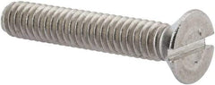 Value Collection - 1/4-20 UNC, 1-1/2" OAL Slotted Drive Machine Screw - Flat Head, Grade 316 Stainless Steel, Uncoated, Without Washer - Eagle Tool & Supply