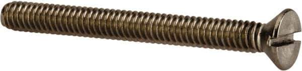 Value Collection - 1/4-20 UNC, 2-1/2" OAL Slotted Drive Machine Screw - Flat Head, Grade 316 Stainless Steel, Uncoated, Without Washer - Eagle Tool & Supply