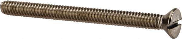 Value Collection - 1/4-20 UNC, 3" OAL Slotted Drive Machine Screw - Flat Head, Grade 316 Stainless Steel, Uncoated, Without Washer - Eagle Tool & Supply