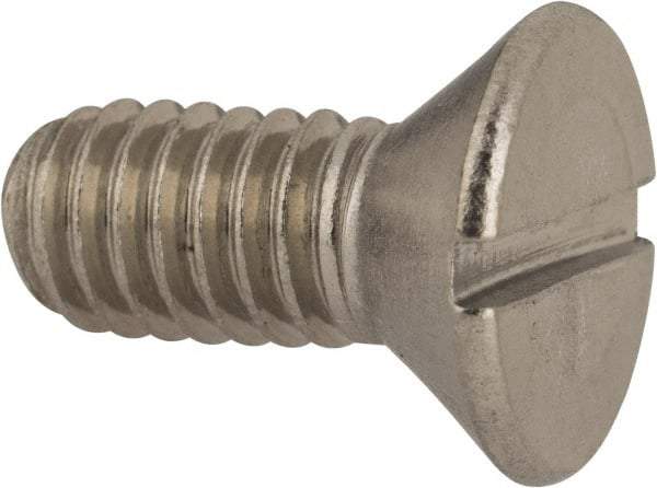 Value Collection - 5/16-18 UNC, 3/4" OAL Slotted Drive Machine Screw - Flat Head, Grade 316 Stainless Steel, Uncoated, Without Washer - Eagle Tool & Supply